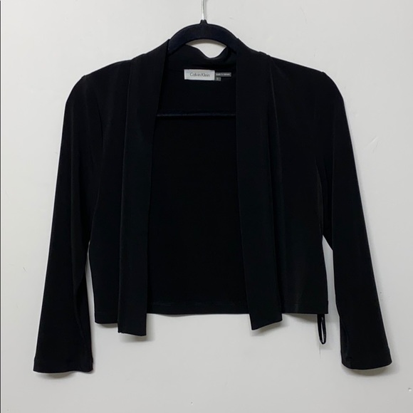 Calvin Klein Black Basic Short Shrug Cardigan - Picture 2 of 7